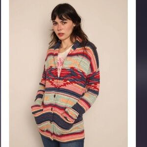 Polo Ralph Lauren Shawl Collar Navajo Aztec Cardigan Jacket. Size L